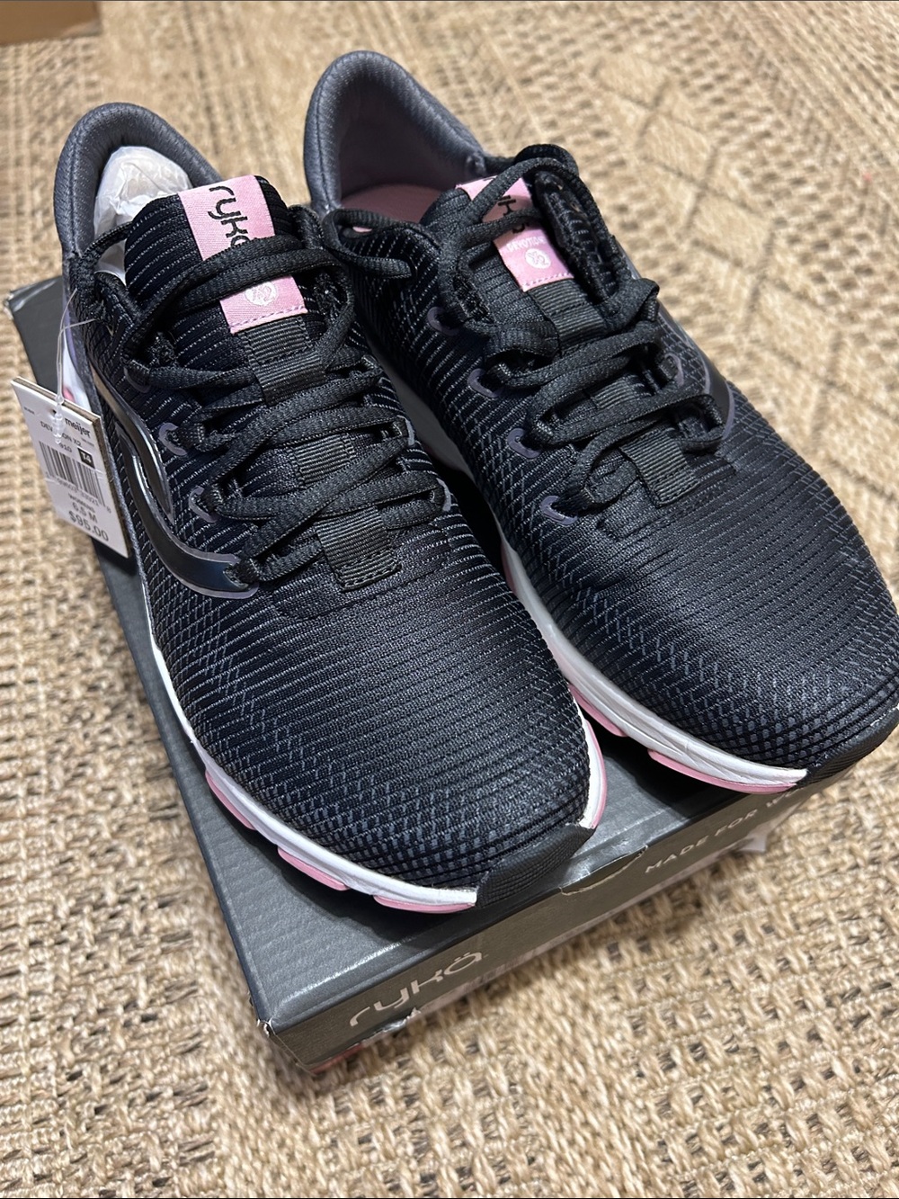 Ryka Black and Pink Women's Athletic Sneakers